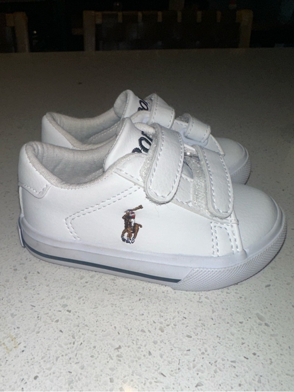 Polo by Ralph Lauren White Kids Velcro Polo Sneakers
